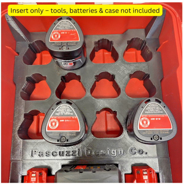 Packout Insert Fits Milwaukee M12 Batteries Holds 12 Compact and 3 XC Battery Packs - Image 6