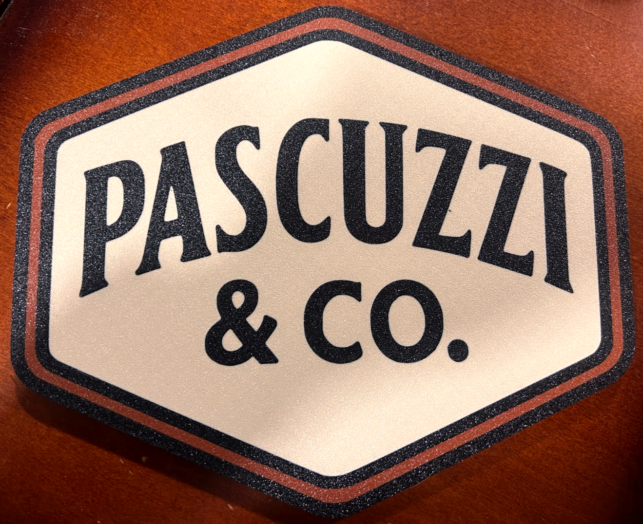 Pascuzzi & Co. Wall Sign – 3D Printed PETG Logo Plaque (8¾″ Wide)