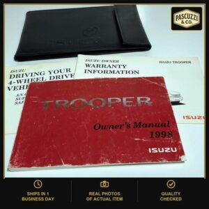 1998 Isuzu Trooper Owners Manual Book Guide OEM W/Supplements w/ Case