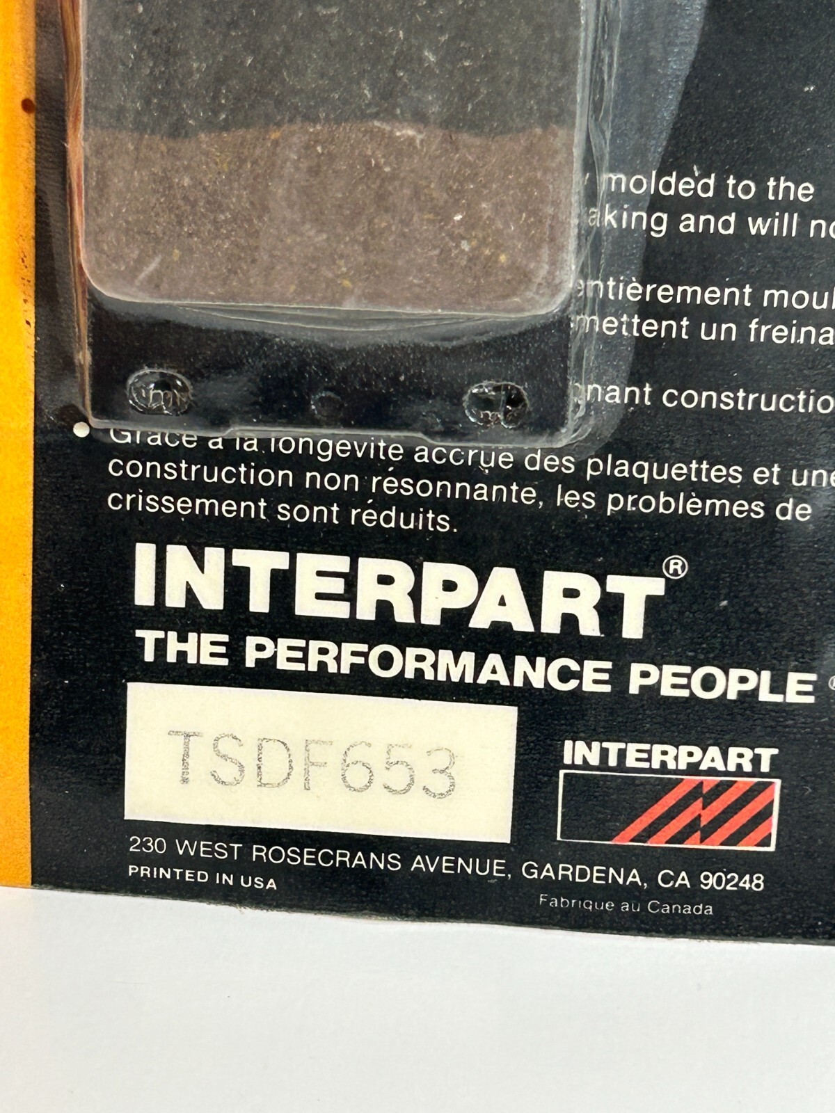 PAIR BRAKE PADS TUFSTOP TSDF653 INTERPART - Image 3