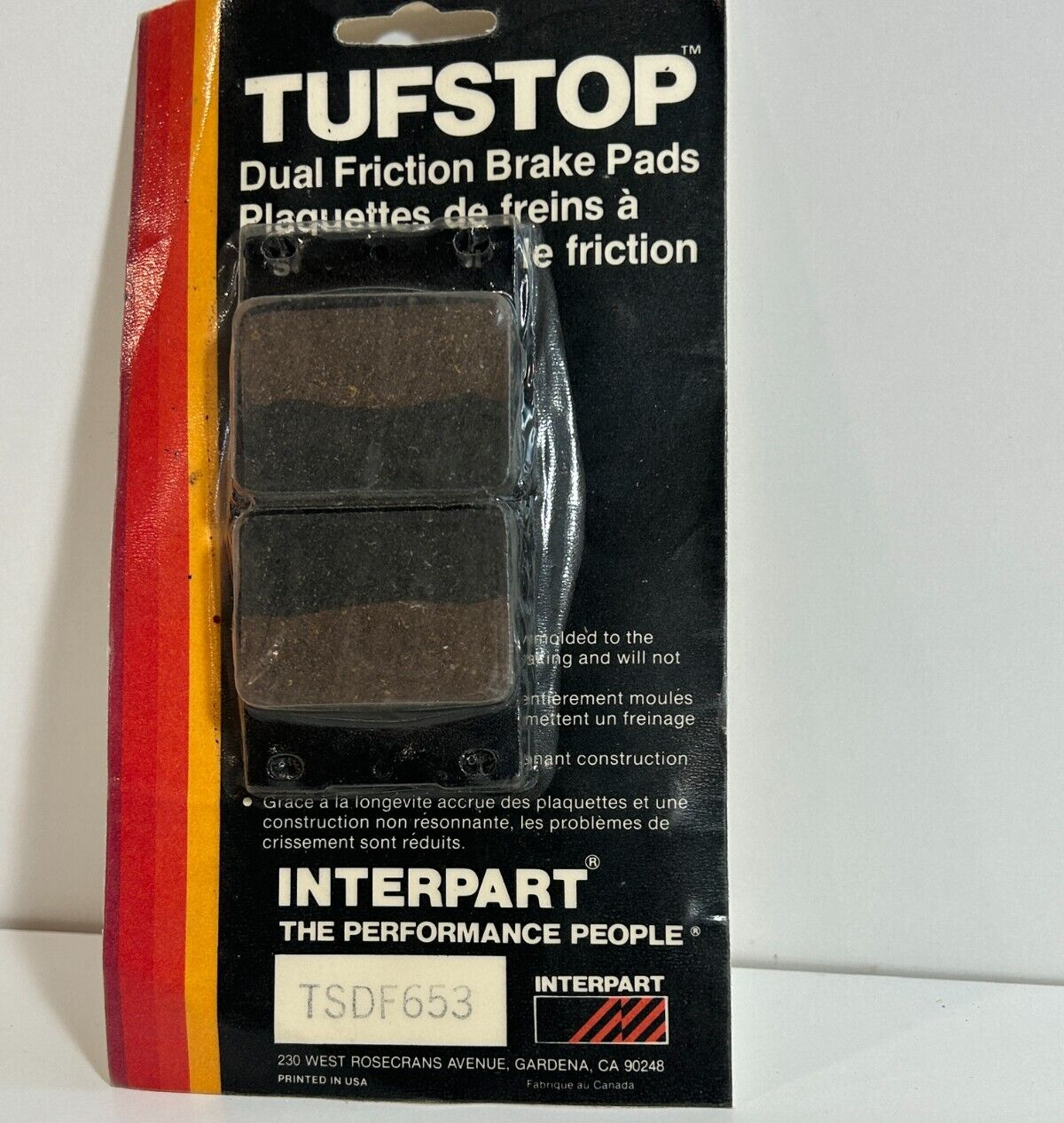 PAIR BRAKE PADS TUFSTOP TSDF653 INTERPART