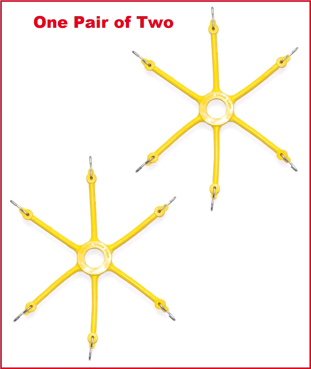 PAIR Yellow Spider Bungee Snow Tire Chain Tensioner Adjuster 0212