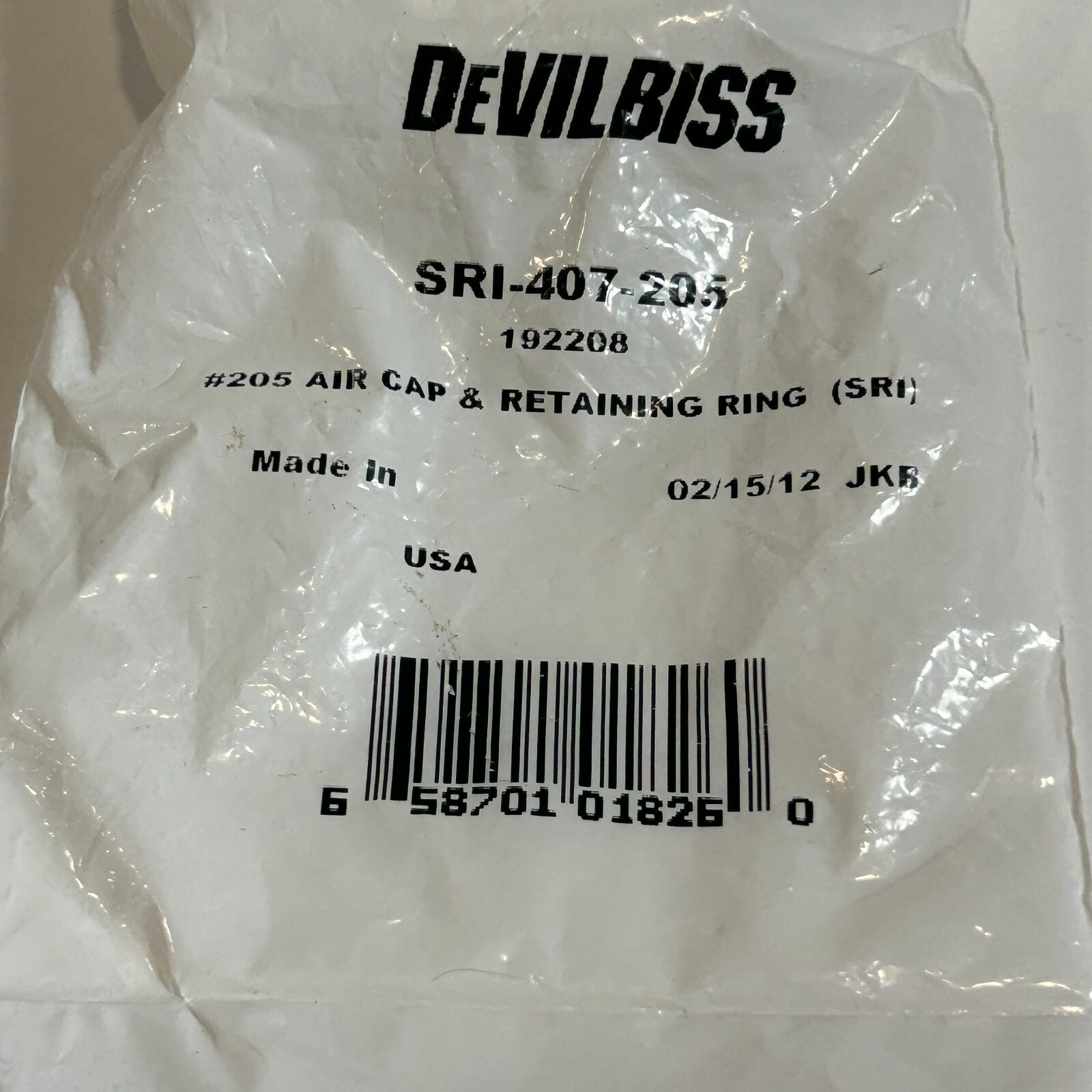 NEW DEVILBISS - AIR CAP 205 W/RET RING - SRI-407-205 - Image 3