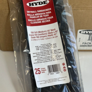 HYDE pack of 25 Drywall Diecut Sanding Screen 3-1/4" x 11-1/4 Med 150 Grit