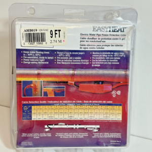 Pipe Heating Cable,No AHB019A, Easy Heat Inc 9 foot