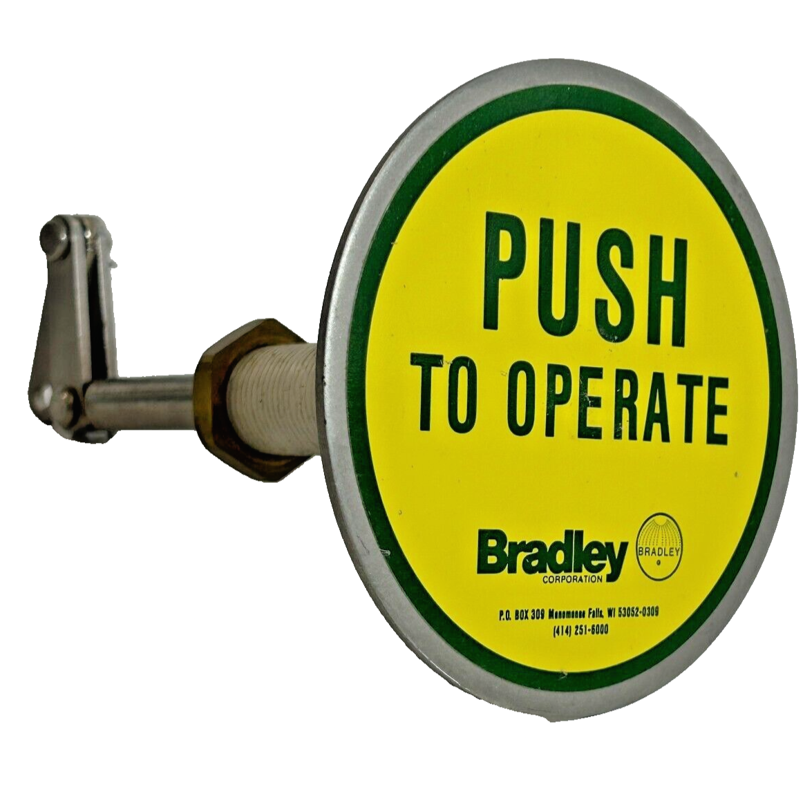 Bradley eye wash station push button handle assembly