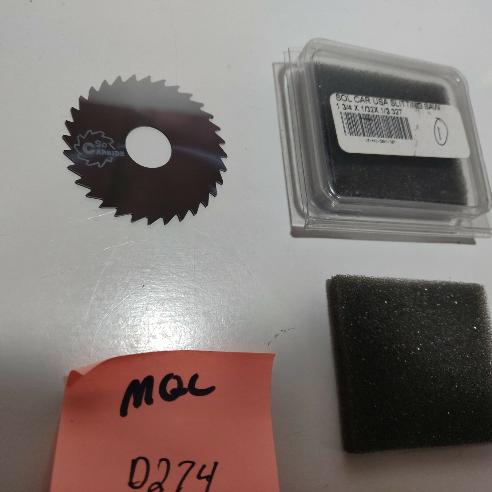 1-3/4" x 1/32 " x 1/2 Solid Carbide Slitting & Slotting Saw blade 32 Tooth (D274